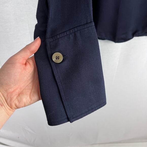 NWT Something Navy Top Bailey Blouse Classic Scandi Minimalist Chic Parisian - Picture 4 of 8